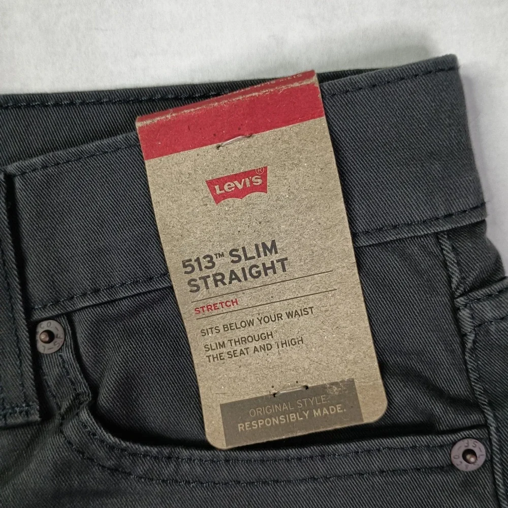 Levi's‎ 513 Slim Straight Jeans Men's Size 30x32 Gray Stretch New